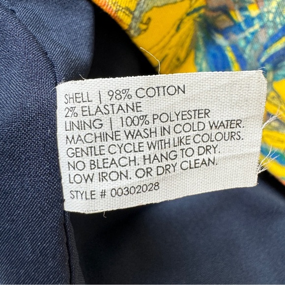 Club Monaco Mini Skirt Minirock Floral Botanical Yellow Lined Mod Bright Sz 2 - Picture 5 of 9